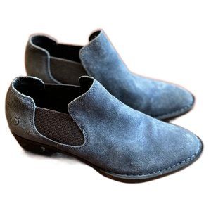 BORN Dallia Ankle Booties - Blue Suede Size 6.5